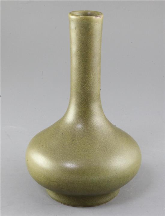 A Chinese teadust glazed bottle vase